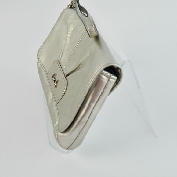 Coach Ashley Metallic Silver Leather Wristlet WITH HANGTAG - Picture 9 of 13